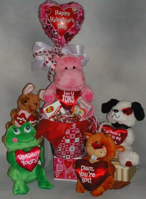 Huggable Loveable Plush Valentines Day Gift Basket