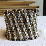 Gold and Gunmetal Stretch Bracelet