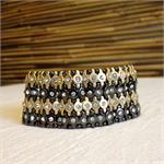 Simple Circles Stretch Bracelet in Gunmetal and Gold