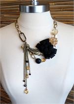 Feather, Beads and Baubles Necklace