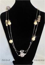 Serena Pearl, Bead and Rhinestone Necklace