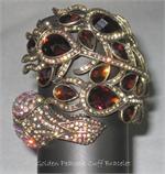 Golden Peacock Cuff Bracelet