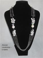 Alicia Necklace with pearls, beads and crystals