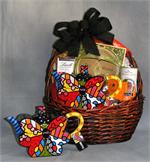 Romero Britto Butterfly Teapot Gift Basket