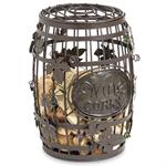 Wine Barrel Cork Cage with Corks