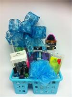 Pampering gift basket for teen girls including ITunes gift card